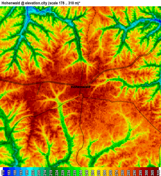 Zoom OUT 2x Hohenwald, United States elevation map