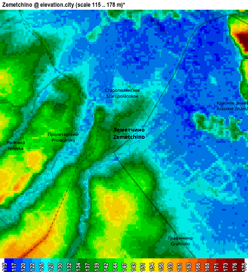 Zoom OUT 2x Zemetchino, Russia elevation map