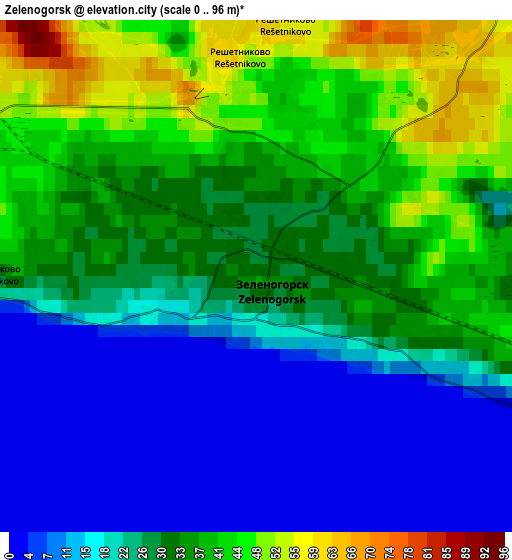 Zoom OUT 2x Zelenogorsk, Russia elevation map