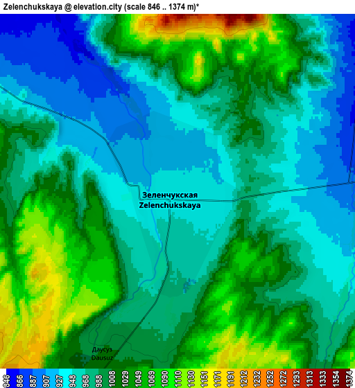 Zoom OUT 2x Zelenchukskaya, Russia elevation map