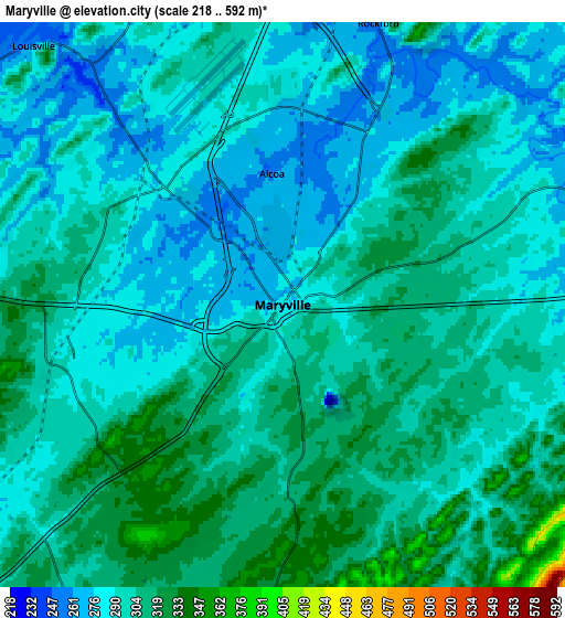 Zoom OUT 2x Maryville, United States elevation map