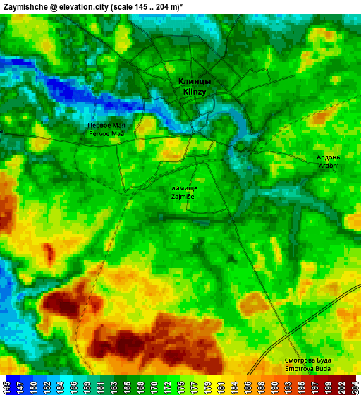 Zoom OUT 2x Zaymishche, Russia elevation map