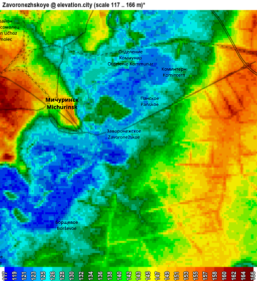 Zoom OUT 2x Zavoronezhskoye, Russia elevation map