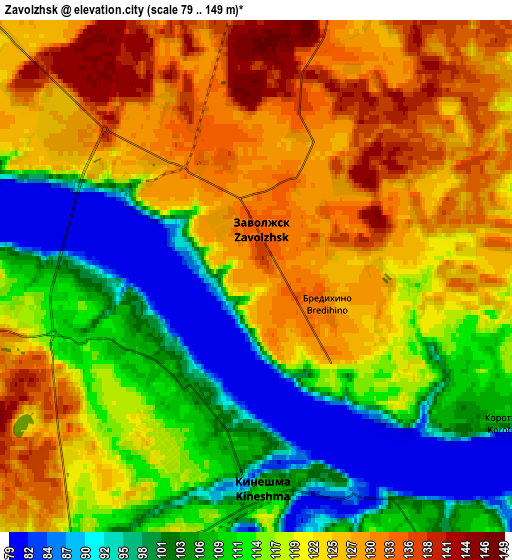 Zoom OUT 2x Zavolzhsk, Russia elevation map