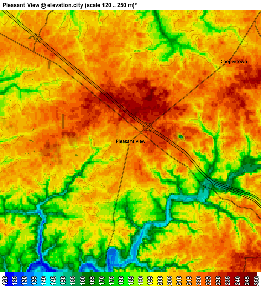 Zoom OUT 2x Pleasant View, United States elevation map