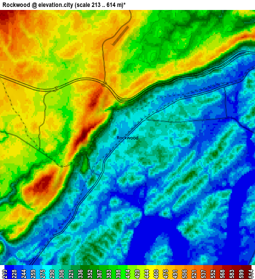 Zoom OUT 2x Rockwood, United States elevation map