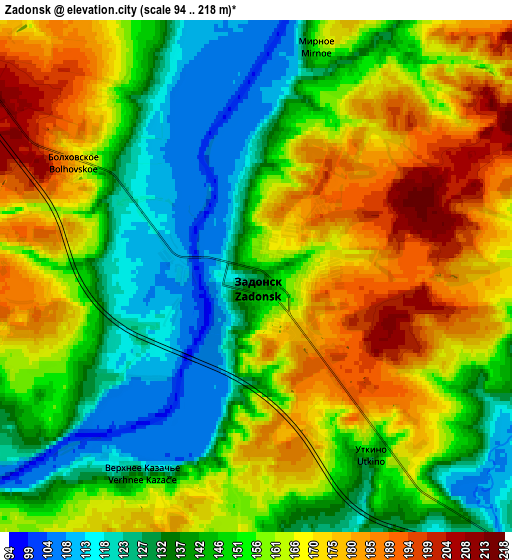 Zoom OUT 2x Zadonsk, Russia elevation map