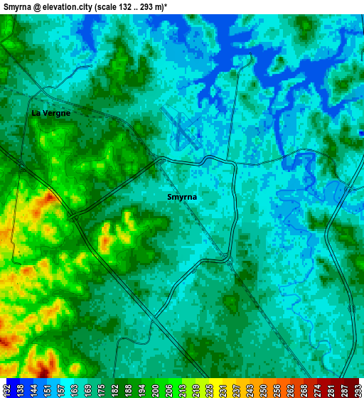 Zoom OUT 2x Smyrna, United States elevation map