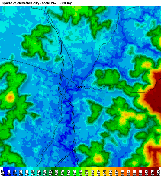 Zoom OUT 2x Sparta, United States elevation map