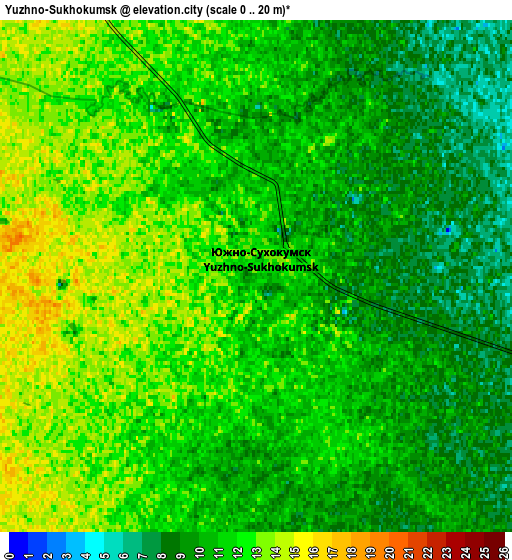 Zoom OUT 2x Yuzhno-Sukhokumsk, Russia elevation map