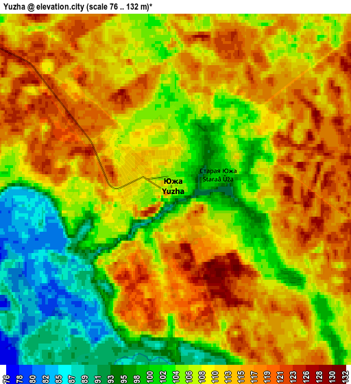 Zoom OUT 2x Yuzha, Russia elevation map