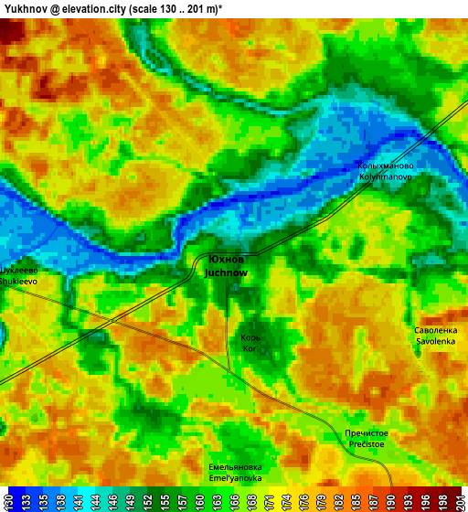 Zoom OUT 2x Yukhnov, Russia elevation map