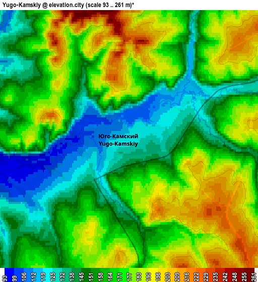 Zoom OUT 2x Yugo-Kamskiy, Russia elevation map