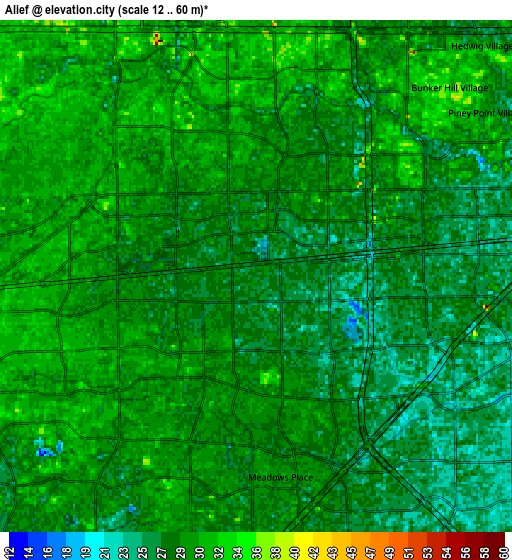 Zoom OUT 2x Alief, United States elevation map