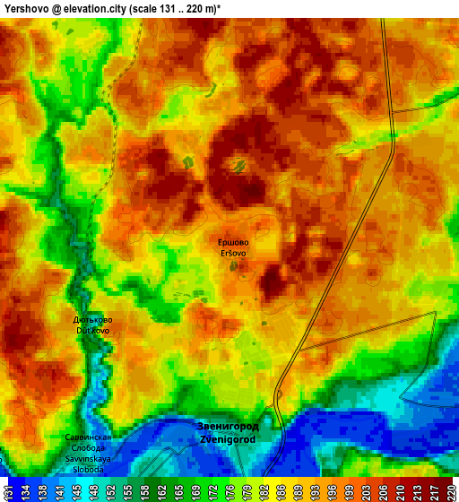 Zoom OUT 2x Yershovo, Russia elevation map