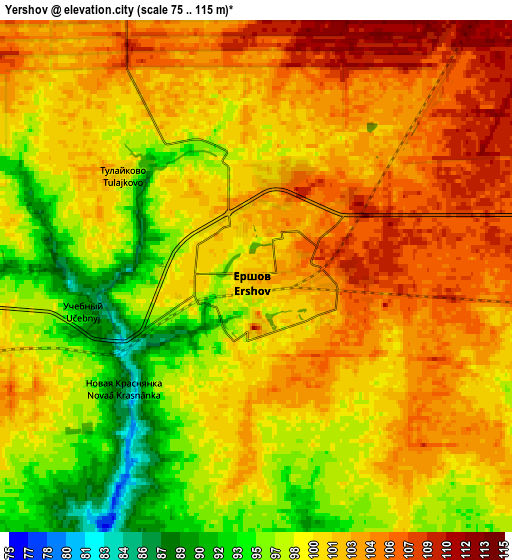 Zoom OUT 2x Yershov, Russia elevation map