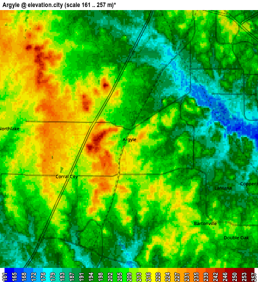 Zoom OUT 2x Argyle, United States elevation map