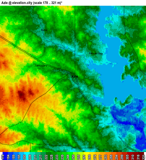 Zoom OUT 2x Azle, United States elevation map