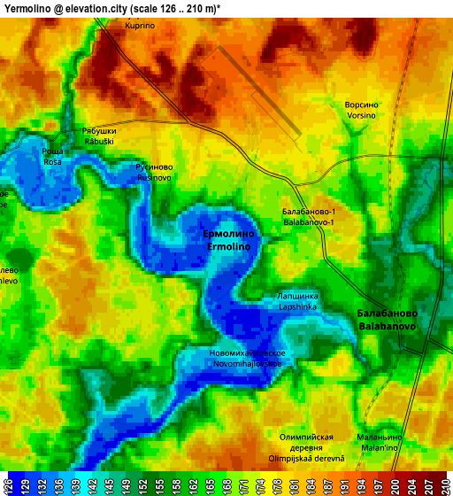 Zoom OUT 2x Yermolino, Russia elevation map