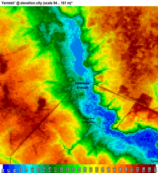 Zoom OUT 2x Yermish’, Russia elevation map