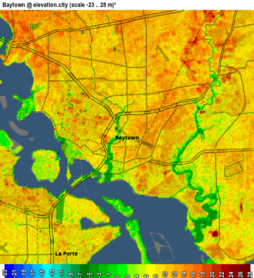 Zoom OUT 2x Baytown, United States elevation map