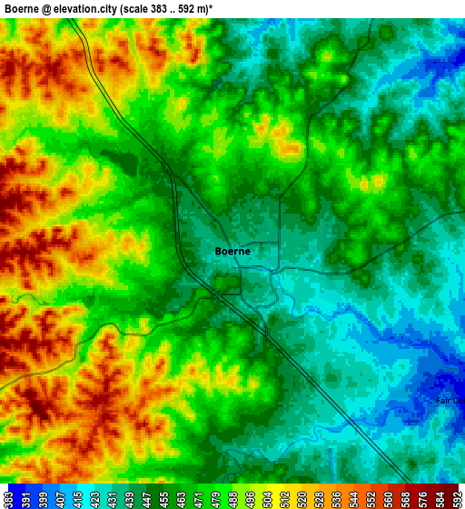 Zoom OUT 2x Boerne, United States elevation map