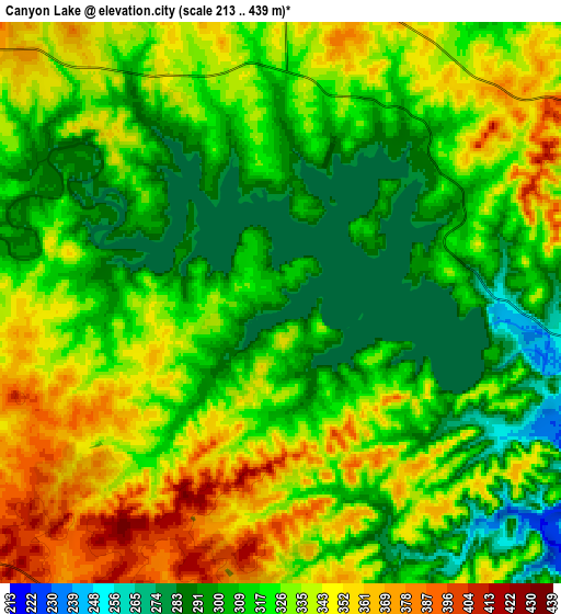 Zoom OUT 2x Canyon Lake, United States elevation map