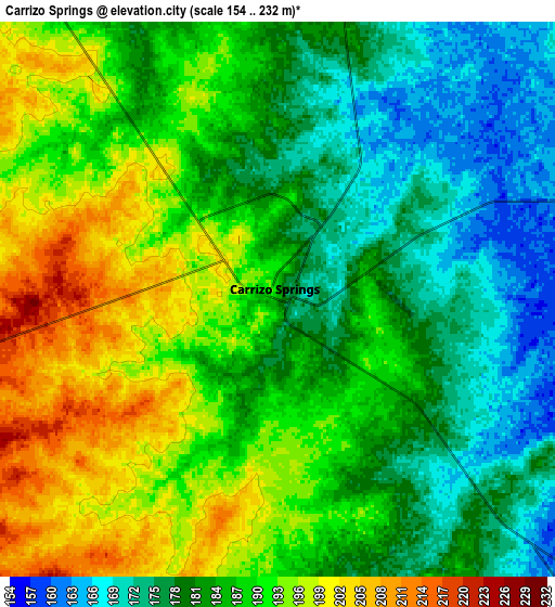 Zoom OUT 2x Carrizo Springs, United States elevation map