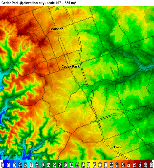 Zoom OUT 2x Cedar Park, United States elevation map