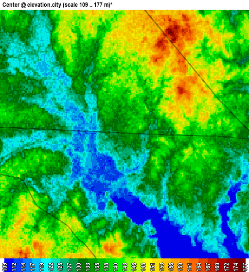 Zoom OUT 2x Center, United States elevation map