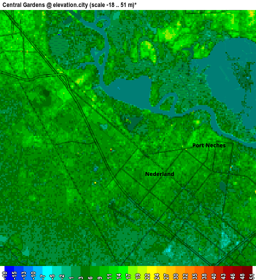 Zoom OUT 2x Central Gardens, United States elevation map