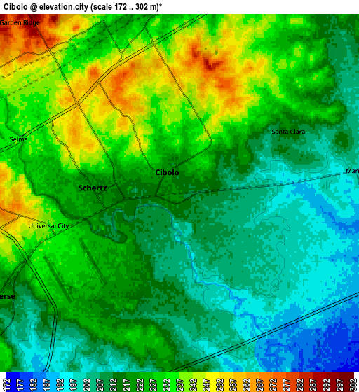 Zoom OUT 2x Cibolo, United States elevation map