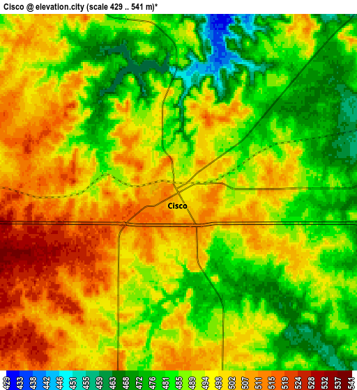 Zoom OUT 2x Cisco, United States elevation map