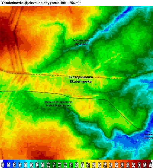 Zoom OUT 2x Yekaterinovka, Russia elevation map