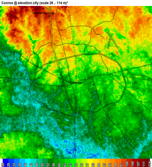 Zoom OUT 2x Conroe, United States elevation map