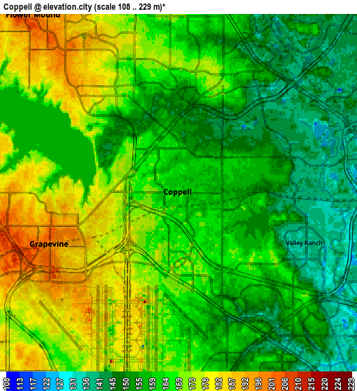 Zoom OUT 2x Coppell, United States elevation map