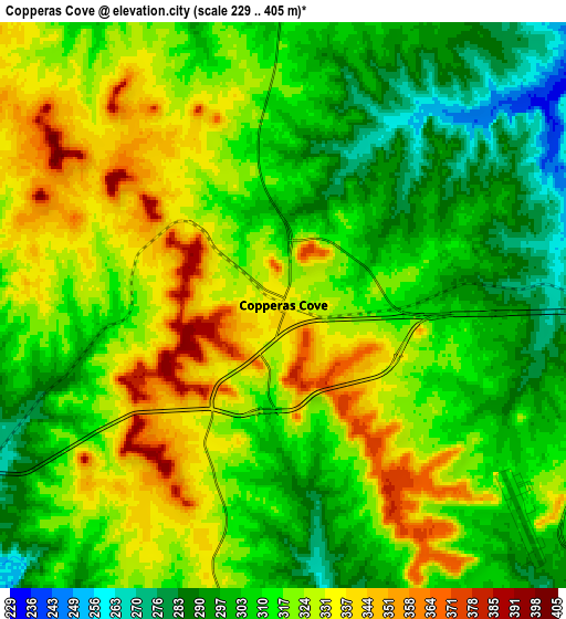 Zoom OUT 2x Copperas Cove, United States elevation map