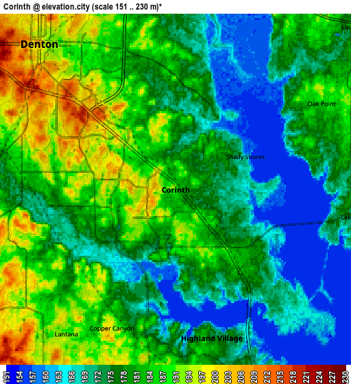 Zoom OUT 2x Corinth, United States elevation map