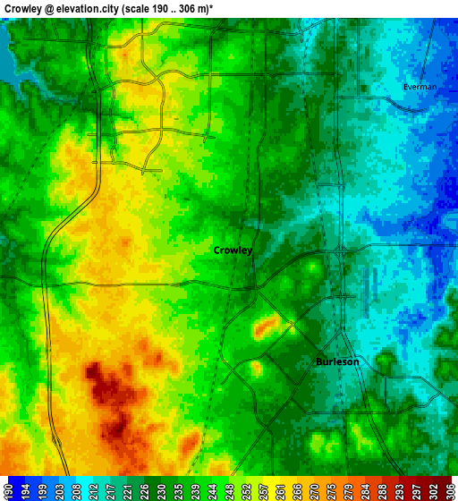 Zoom OUT 2x Crowley, United States elevation map