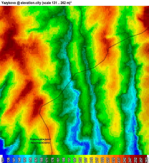 Zoom OUT 2x Yazykovo, Russia elevation map