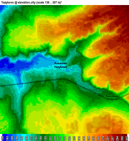 Zoom OUT 2x Yazykovo, Russia elevation map