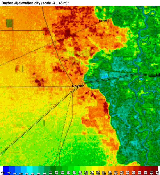 Zoom OUT 2x Dayton, United States elevation map