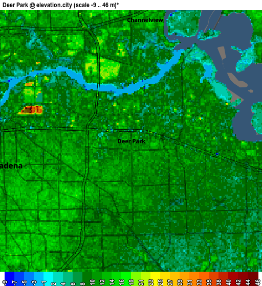 Zoom OUT 2x Deer Park, United States elevation map