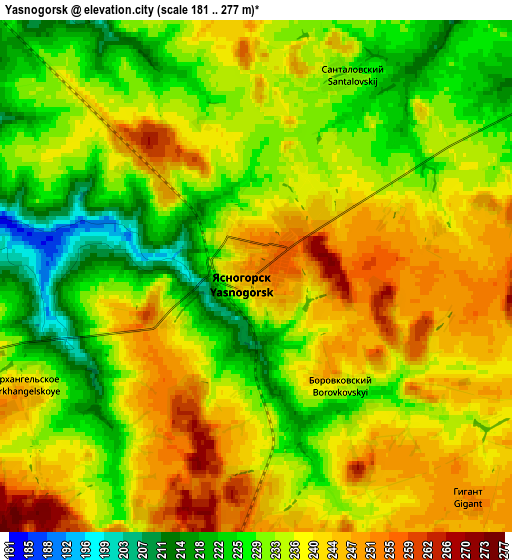 Zoom OUT 2x Yasnogorsk, Russia elevation map
