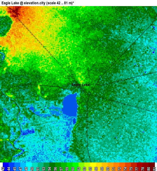 Zoom OUT 2x Eagle Lake, United States elevation map