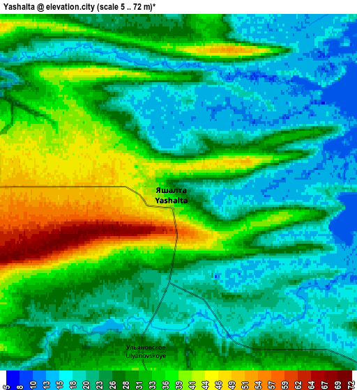 Zoom OUT 2x Yashalta, Russia elevation map