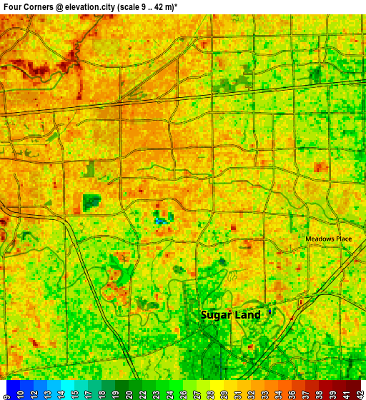 Zoom OUT 2x Four Corners, United States elevation map