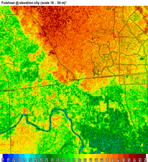 Zoom OUT 2x Fulshear, United States elevation map