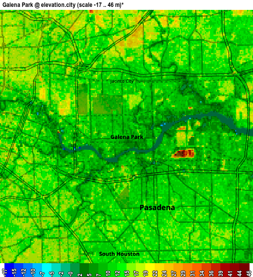 Zoom OUT 2x Galena Park, United States elevation map
