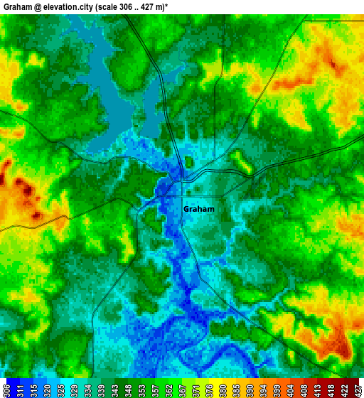 Zoom OUT 2x Graham, United States elevation map